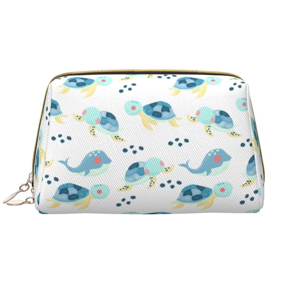 Rateoe Sea Turtle for Travel Makeup Bag,Large Capacity Cosmetic Bags for Women,Waterproof Portable Pouch Open Flat Toiletry Bag Make up Organizer