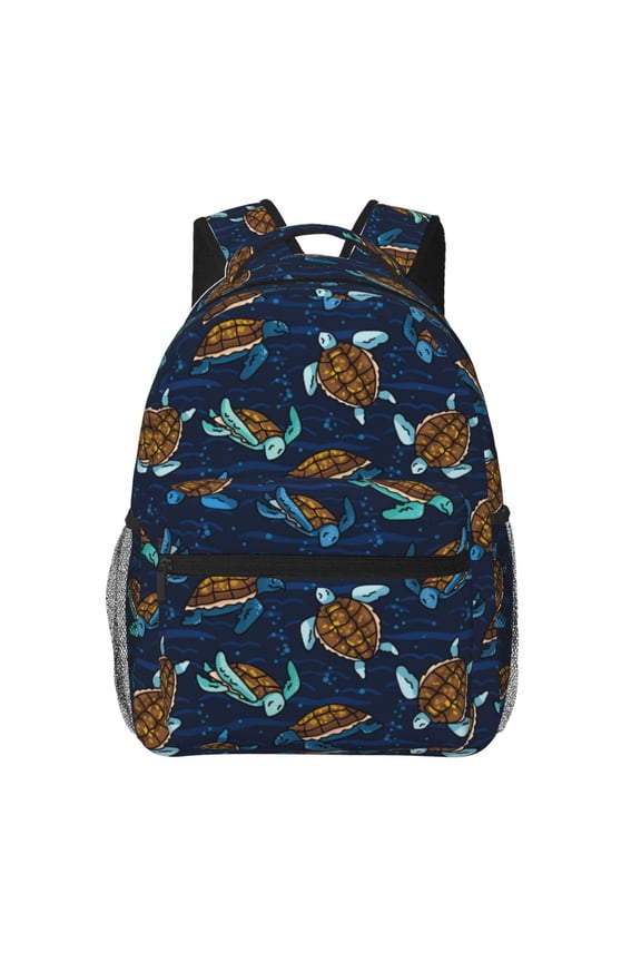 Sea Turtles Swimming Pattern Casual Backpack for School, Work, Travel  Adjustable Straps, Multiple Compartments  Ergonomic Design, Fits Laptops and Tablets
