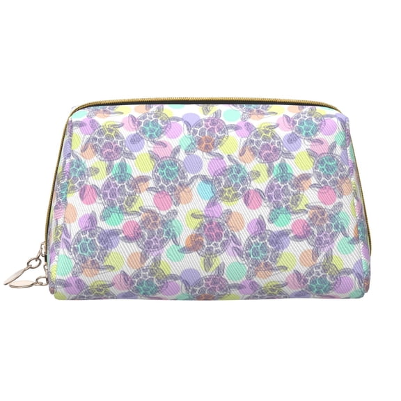 Rateoe Sea Turtles for Travel Makeup Bag,Large Capacity Cosmetic Bags for Women,Waterproof Portable Pouch Open Flat Toiletry Bag Make up Organizer