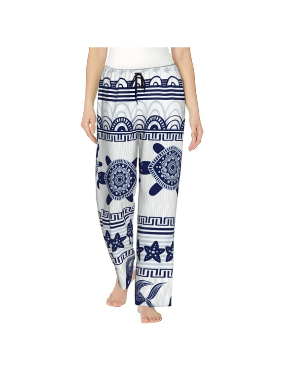 Sea Underwater Turtles Pattern Women’s Ultra-Soft Comfy Pajama Lounge Pants Sleepwear,Comfortable Lounge Wear,lightweight Pajamas, Casual Home Wear-Medium