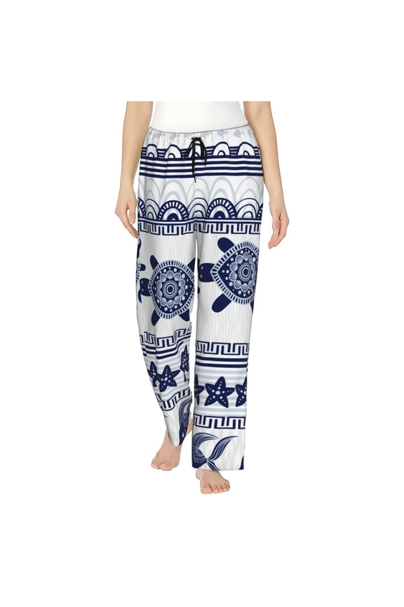 Sea Underwater Turtles Pattern Women’s Ultra-Soft Comfy Pajama Lounge Pants Sleepwear,Comfortable Lounge Wear,lightweight Pajamas, Casual Home Wear-Medium
