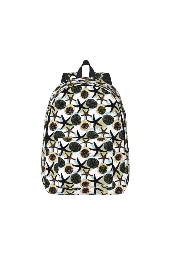 Sea ​​Urchin Pattern Canvas College Laptop Backpack,Travel Daypack,Durable Rucksack Travel Notebook Bag School Backpack Book Bag for Men Women-Medium