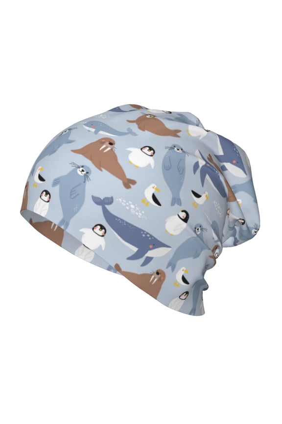 Seal Fox Seagull Whales Kids Beanie Warm Knit Beanie Hats Boys Girls Winter Hat Soft Slouchy Hats for Kids
