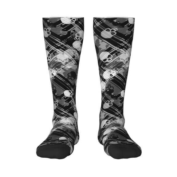 Rateoe Seamless Pattern With Skulls Pattern Women’s Knee High Crew Socks,Trouser Socks Comfortable, Breathable, Moisture-Wicking and Soft