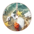 thumbnail image 1 of Rateoe Seashell On The Beach Pattern Christmas Tree Skirt with Ties , Christmas Tree Decorations, Farmhouse Christmas Decor Xmas Holiday Decorations-30", 1 of 6