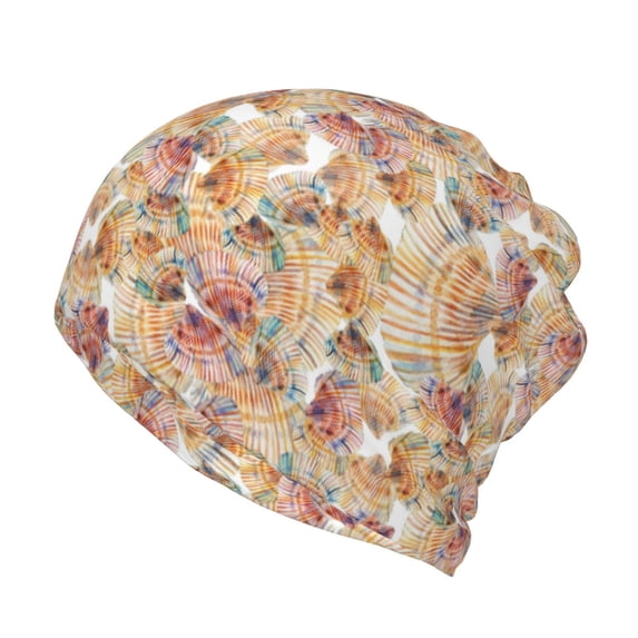 Rateoe Seashells Cotton Slouchy Beanie Hat for Men/Women,Lightweight Oversize Large Thin Skull Cap Night Sleeping Cap