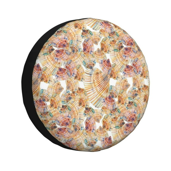 Rateoe Seashells Pattern Tire Cover Wheel Protectors Weatherproof Wheel Covers Universal Fit for Trailer Rv SUV Truck Camper Travel Trailers Accessories-15 inch