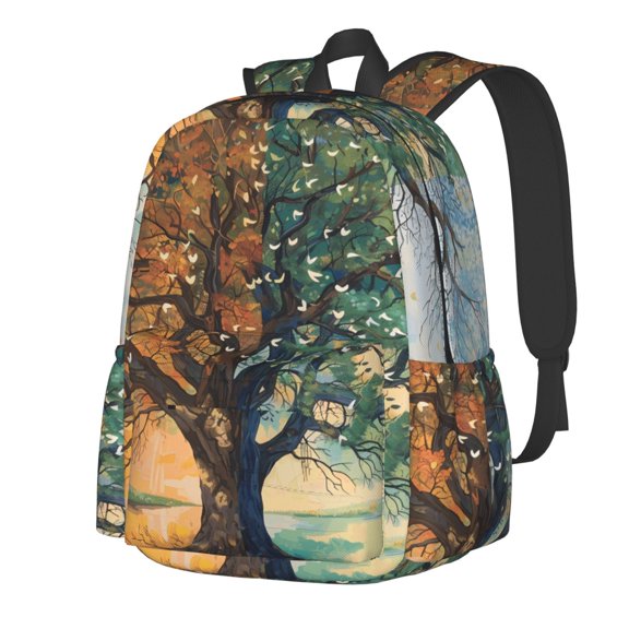 Rateoe Seasonal Tree Reflection Pattern Student Backpack,Backpack for School,Lightweight Bag,Travel Backpack,Outdoor Backpack,Large Capacity Backpack