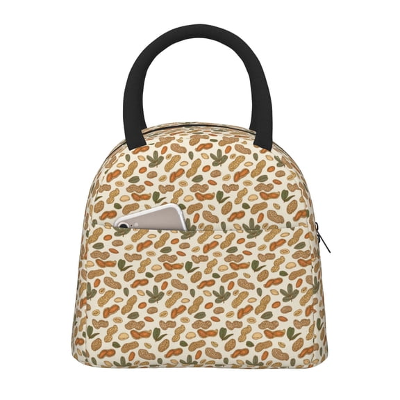 Rateoe Set With Peanut Pattern Lunch Bag Women, Lunch Box, Lunch Bag, Small Leakproof Lunch Tote Large Capacity Reusable Insulated Cooler Lunch Container