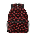 thumbnail image 1 of Rateoe Sexy Red Lips Kiss Pattern Durable Student Backpack Laptop Bag- Ergonomic Design, Waterproof Twill Fabric - Ideal for School, Travel, and Outdoor Activities-One Size, 1 of 6