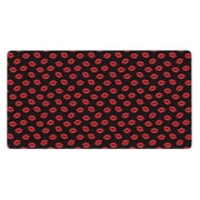Rateoe Sexy Red Lips Kiss Print Mouse Pad - Extended Large Gaming Mousepad,Non-Slip Stitched Edge,16x29.5 Inch