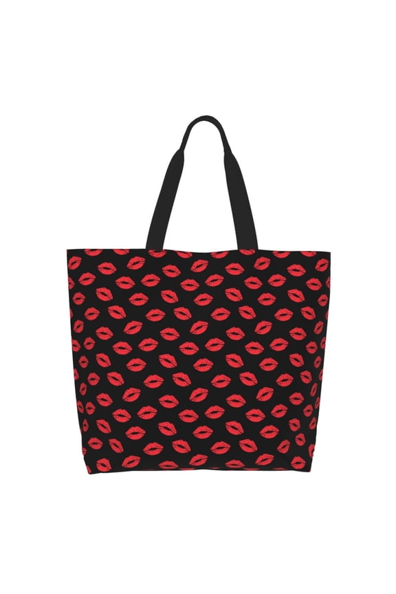 Sexy Red Lips Kiss Tote Bag - Waterproof Lightweight Handbags Travel Shoulder Bag for Hiking Yoga Gym Swimming Travel Beach