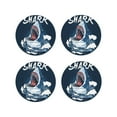 thumbnail image 1 of Rateoe Shark Drawing Drink Coasters Set of 4 Leather Coasters Spill Protection for Table Desk,Durable and Non Slip Leather Coaster ,4 Inches Drink Mats-Round Shape, 1 of 6
