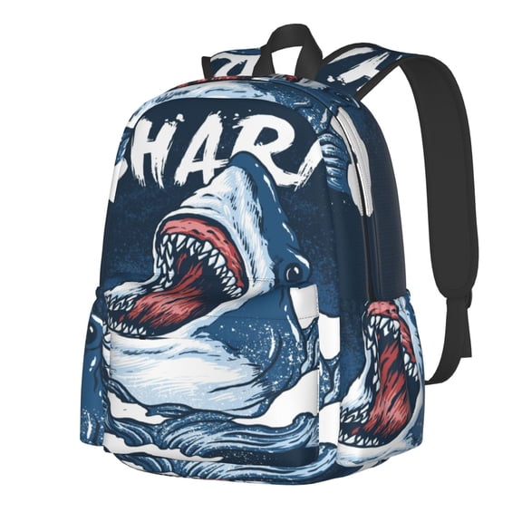 Rateoe Shark Pattern Student Backpack,Backpack for School,Lightweight Bag,Travel Backpack,Outdoor Backpack,Large Capacity Backpack