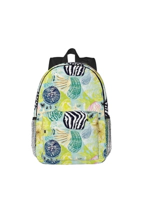 Shell Clam Pattern Student Backpack Water-resistant Backpack 15-inch Laptop Backpack Lightweight Adjustable School Backpack