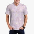 thumbnail image 1 of Rateoe Shells Pearl Pattern Men's Short Sleeve Polo Shirts, Golf Polo Shirts Short Sleeve Performance Moisture Wicking Dry-Small, 1 of 6