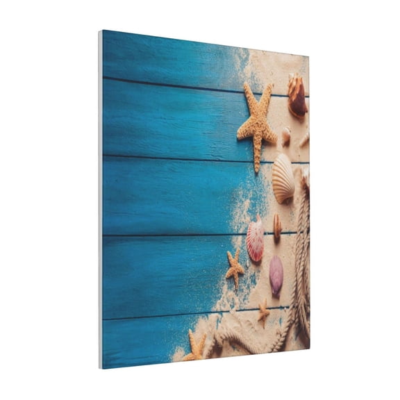 Rateoe Shells and Starfish Pattern Decorative Picture – Unique Modern Wall Art, Ready-to-Hang Canvas Print for Home (Vertical)