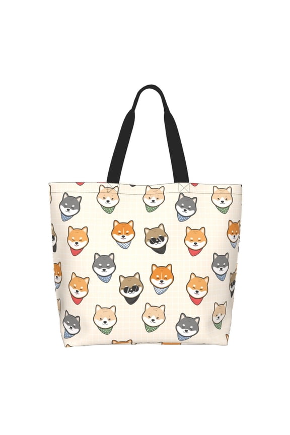 Shiba Head Face Tote Bag - Waterproof Lightweight Handbags Travel Shoulder Bag for Hiking Yoga Gym Swimming Travel Beach