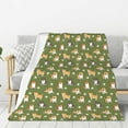 thumbnail image 1 of Rateoe Shiba Inu Dog And Flower Pattern Flannel Throw Blanket, Ultra-soft Blanket for Bed, Couch, Car, Hypoallergenic Anti-pilling blanket-50"x40"(Vertical), 1 of 6
