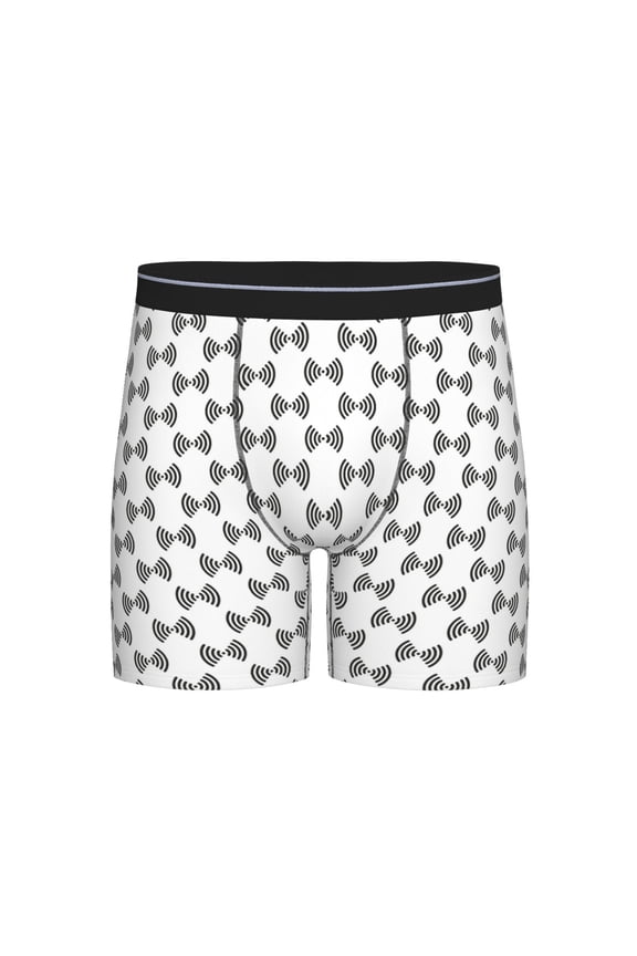 Signal Icon Print Men’s Underwear Boxer Briefs Soft Comfortable Underwear Boxer Briefs, Long Leg Briefs,Anti-chafing Boxer Briefs