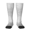 thumbnail image 1 of Rateoe Silver Glitter Pattern Women’s Knee High Crew Socks,Trouser Socks Comfortable, Breathable, Moisture-Wicking and Soft, 1 of 6