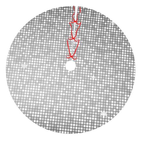 Rateoe Silver Mosaic Print Christmas Tree Skirt 30" for Xmas Holiday New Year Party Circle Tree Mat Ornaments Decoration