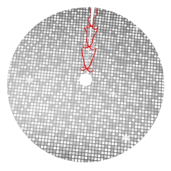 Rateoe Silver Mosaic Print Christmas Tree Skirt 48" for Xmas Holiday New Year Party Circle Tree Mat Ornaments Decoration