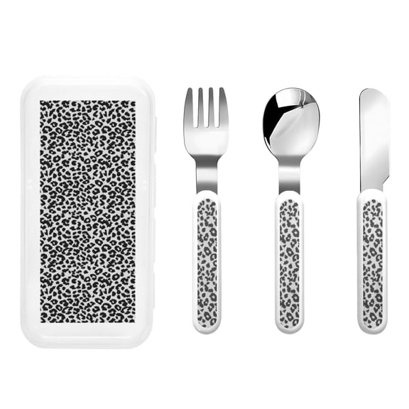 Rateoe Similar To Leopard Print for Stainless Steel Kids Silverware Set - Child and Toddler Safe Flatware - Children's Knife, Fork And Spoon Set