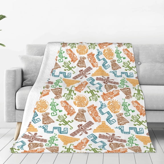 Rateoe Simple Drawing Print Fuzzy Fleece Throw Blanket Extra Large,Super Soft,Fluffy and Warm Blankets for Couch,Bed,All Season Use (40"x30")