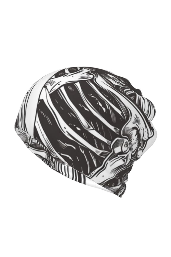 Skeleton Book Lover Cotton Slouchy Beanie Hat for Men/Women,Lightweight Oversize Large Thin Skull Cap Night Sleeping Cap