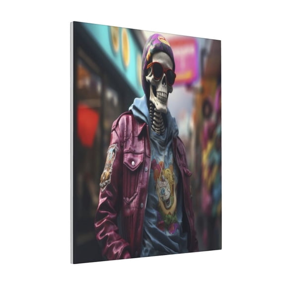 Rateoe Skeleton Cool Street Fashion Pattern Decorative Picture – Unique Modern Wall Art, Ready-to-Hang Canvas Print for Home (Vertical)