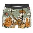 thumbnail image 1 of Rateoe Skeleton Cowboy And Guitar Mens Boxer Briefs Poly Spandex Performance Boxer Briefs Underwear Hem Boxer Briefs - Medium, 1 of 8