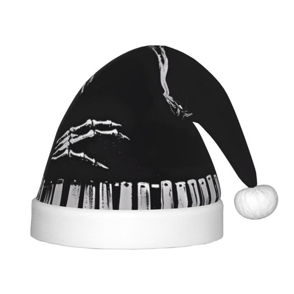 Rateoe Skeleton Playing Xylophone Santa Hat Confortable Christmas Hat for Christmas Party Favors Fit for Kids