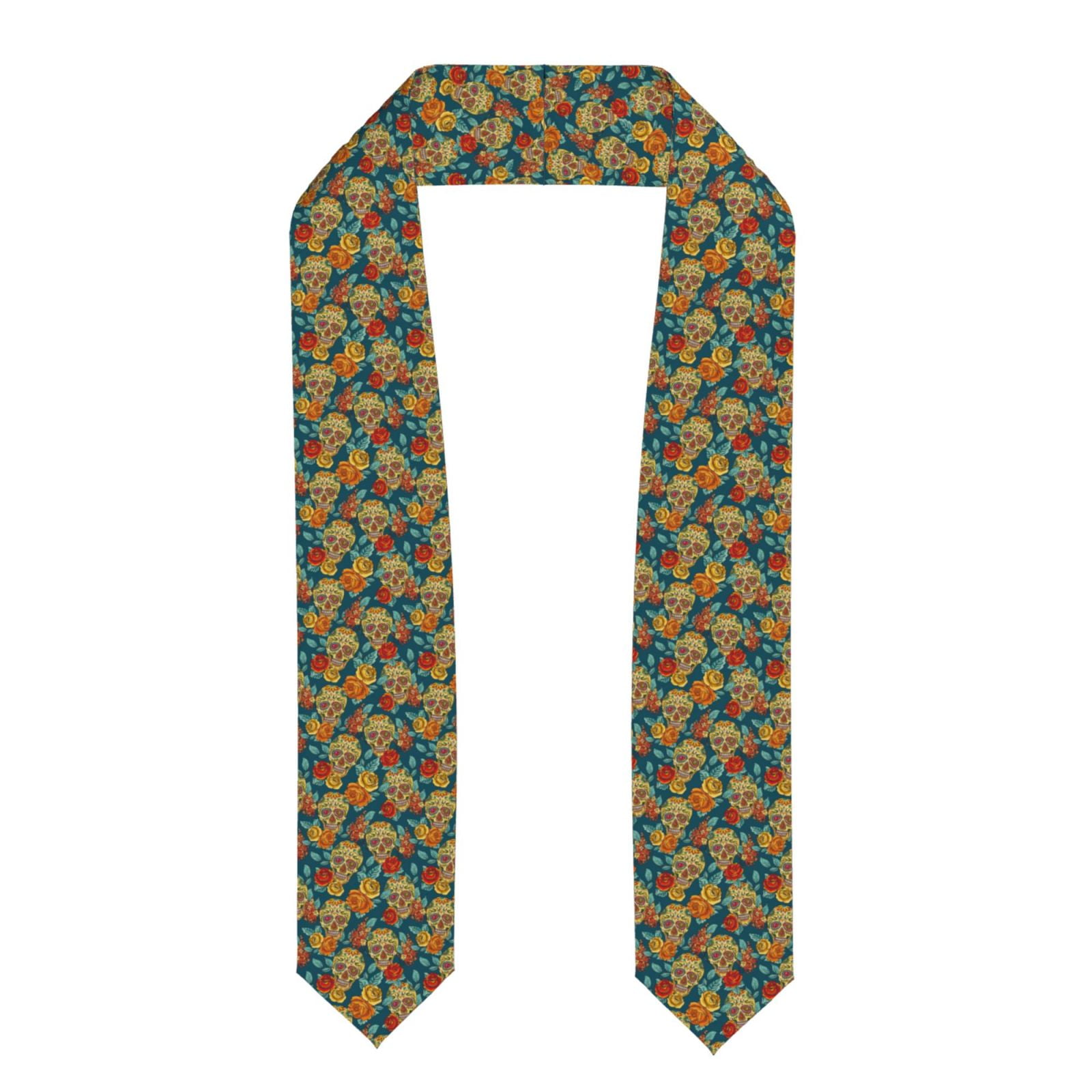 Rateoe Skull And Flowers Pattern Graduation Shawl Stole – Elegant Stole ...