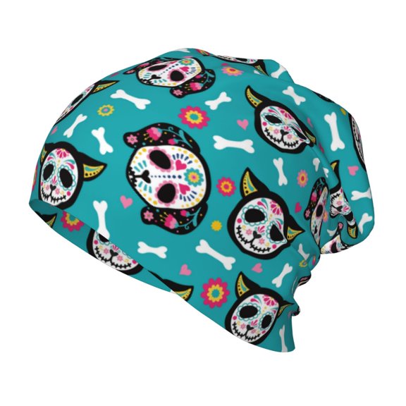 Rateoe Skull Cat Kids Beanie Warm Knit Beanie Hats Boys Girls Winter Hat Soft Slouchy Hats for Kids