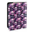thumbnail image 1 of Rateoe Skull Flower Pattern Passport Holder Wallet Leather Mulit-purpose Travel Wallet Credit Cards Case ,Passport Cover for Women Men-6.5 in, 1 of 5