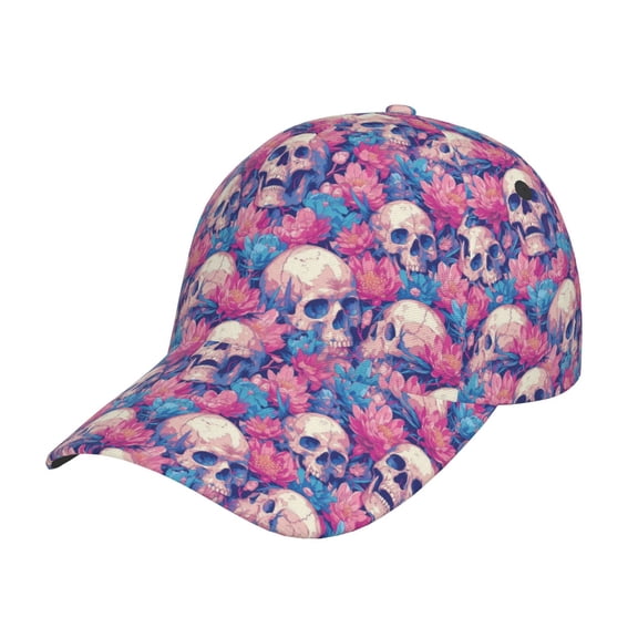 Rateoe Skull Pattern Men’s Baseball Cap – Adjustable Curved Brim Hat, Soft Cotton Sports Cap for Outdoor, Casual, and Everyday Wear, Comfortable & Breathable