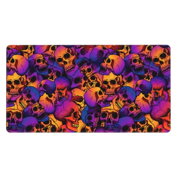 Rateoe Skull Print Mouse Pad - Extended Large Gaming Mousepad,Non-Slip Stitched Edge,16x29.5 Inch