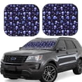 thumbnail image 1 of Rateoe Skull flower leaf purple Pattern 2 Piece Car Windshield Sun Shade Foldable | Front Windshield Shade for Sun, Heat and UV Rays | Sunshade for Car Front Window-Large, 1 of 6