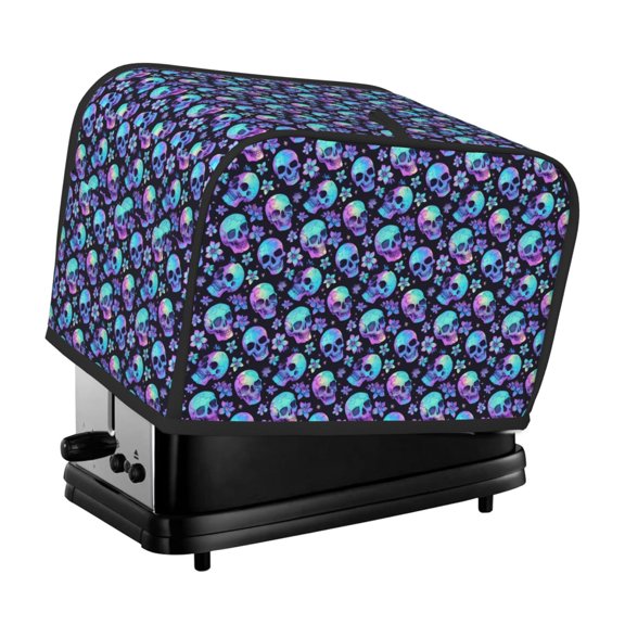 Rateoe Skull flower tie dye Pattern Toaster Covers 2 Slice Wide Slot,Bread Machine Cover,Bread Dust Cover & Fingerprint Protection,Appliance Covers