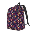 thumbnail image 1 of Rateoe Skull mushroom Pattern Durable Canvas Backpack for Men & Women – Stylish & Lightweight – Adjustable Straps, Multiple Pockets – Fits 15-17 Inch LaptopsSmall, 1 of 5