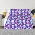 thumbnail image 1 of Rateoe Skull mushroom colorful Pattern Flannel Throw Blanket, Ultra-soft Blanket for Bed, Couch, Car, Hypoallergenic Anti-pilling blanket-50"x40"(Horizontal), 1 of 6