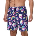 thumbnail image 1 of Rateoe Skull mushroom rainbow space Pattern Men’s Swim Shorts with Compression Liner – Double-Layered Quick-Dry Swimwear, Comfortable & Stretchy Beach Shorts-3X-Large, 1 of 6