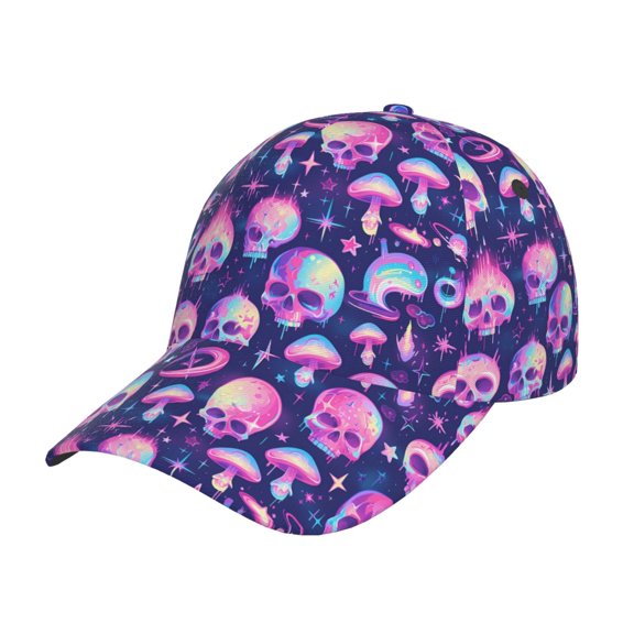 Rateoe Skull rainbow color Pattern Men’s Baseball Cap – Adjustable Curved Brim Hat, Soft Cotton Sports Cap for Outdoor, Casual, and Everyday Wear, Comfortable & Breathable