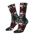 thumbnail image 1 of Rateoe Skull santa hat for Women Casual Calf Socks - Cute Crew Socks - Thin Soft Above Ankle Socks Size 5-11, 1 of 6