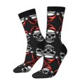 thumbnail image 1 of Rateoe Skull santa hat for Women Casual Calf Socks - Cute Crew Socks - Thin Soft Above Ankle Socks Size 5-11, 1 of 6