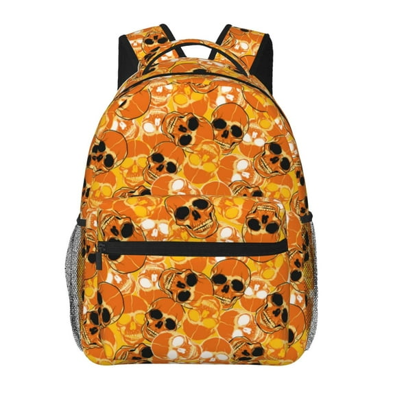 Rateoe Skulls Pattern Casual Backpack for School, Work, Travel – Adjustable Straps, Multiple Compartments – Ergonomic Design, Fits Laptops and Tablets