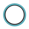 thumbnail image 1 of Rateoe Sky Blue And White Polka Dot Pattern Elastic Stretch Steering Wheel Cover, Universal 15 inch, Microfiber Breathable , Anti-Slip, Odorless, Easy Carry, 1 of 6