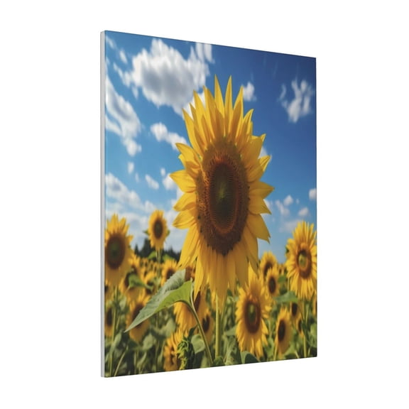 Rateoe Sky Golden Sunflower Field Pattern Decorative Picture – Unique Modern Wall Art, Ready-to-Hang Canvas Print for Home (Vertical)