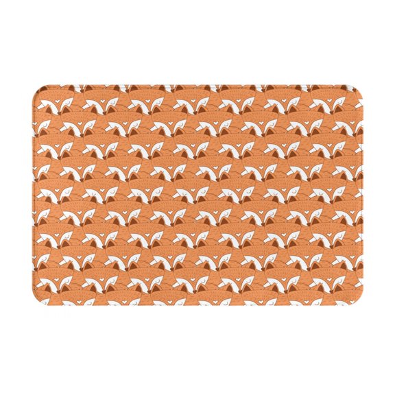 Rateoe Sleepy Foxes Pattern Flannel Door Mat Indoor Outdoor Entrance, Waterproof All-Weather Doormat,Fade Resistant, Low Profile Entryway Mat 16x24in